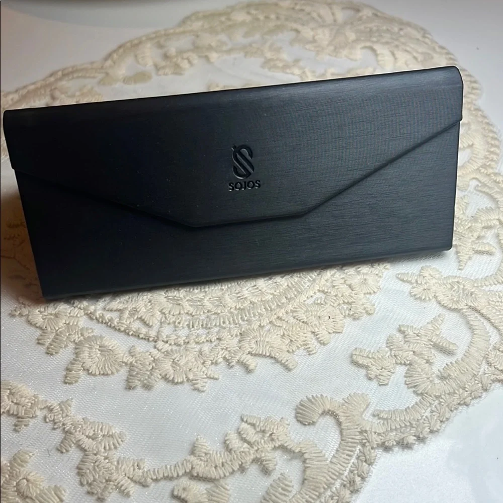 Sojos Black Sunglass Case with Sleek Design & Foldable Envelope Magnetic Closure